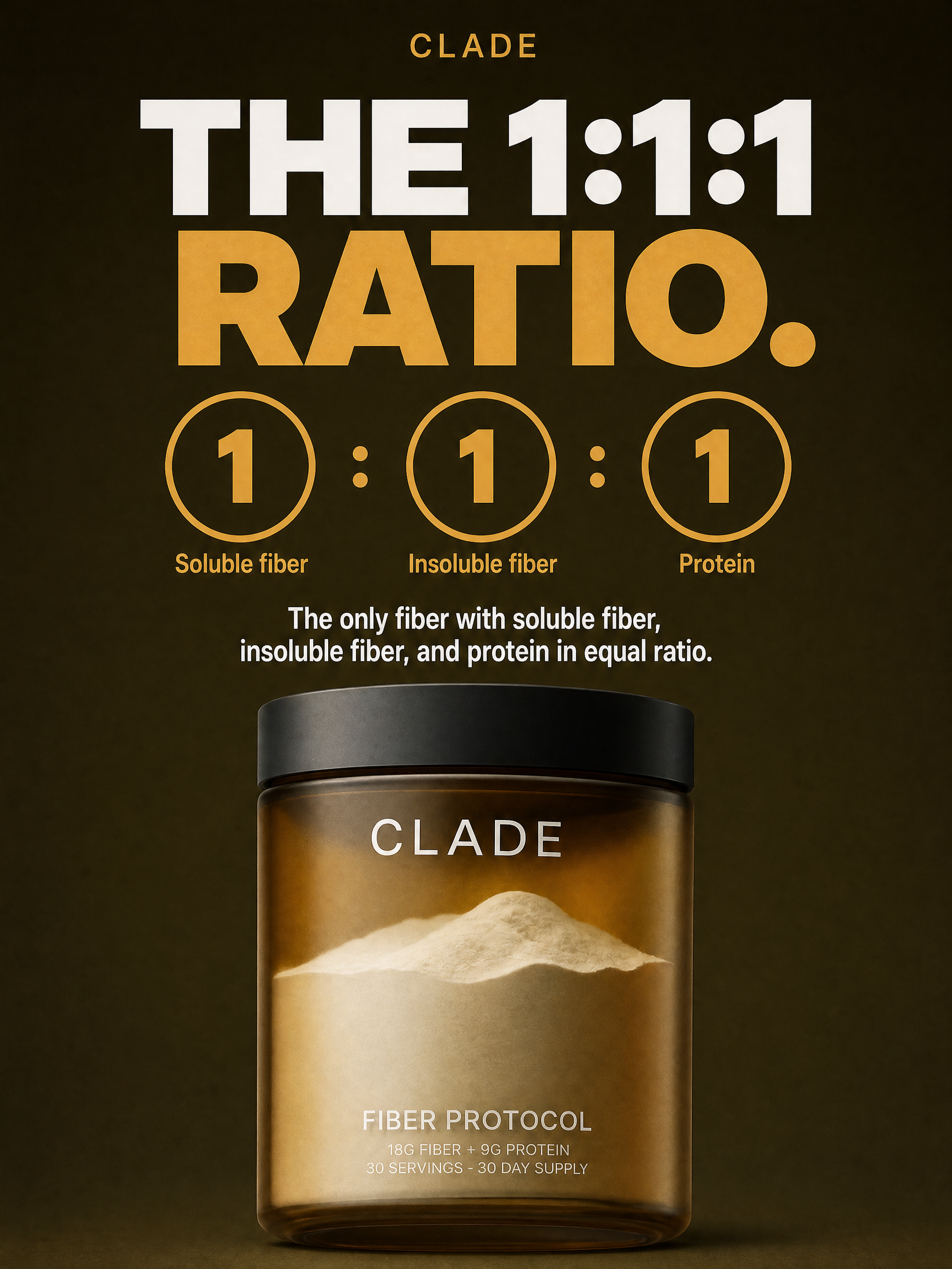 The 1:1:1 ratio of soluble fiber, insoluble fiber, and protein