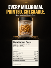 CLADE GLP-1 Metabolic Support Supplement Facts label