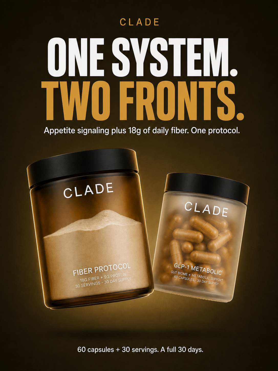 One system, two fronts: appetite signaling + 18g daily fiber