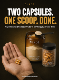 Two capsules, one scoop, done: under one minute a day