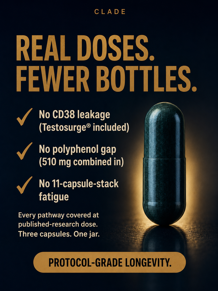 CLADE longevity complex: no proprietary blends, no underdosing