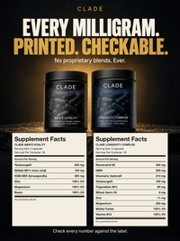 CLADE The Vitality Protocol: Supplement Facts for Men's Vitality and Longevity Complex